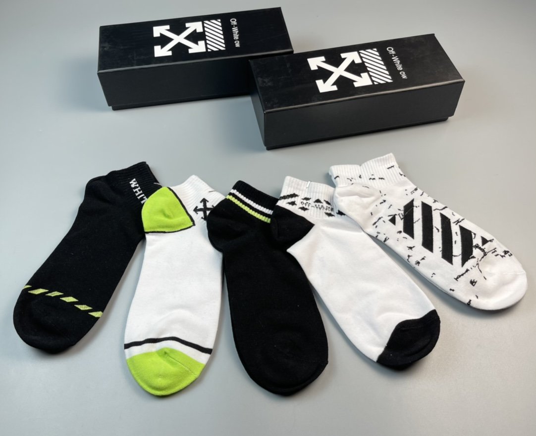 Off White Low Socks 5 Pack