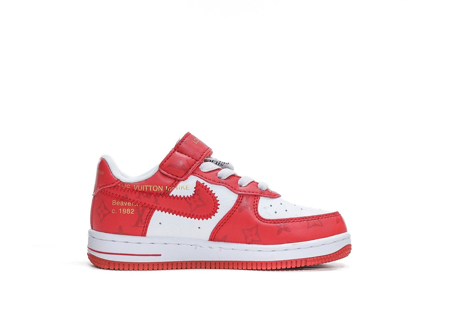 Kids Nike Air Force One X Louis Vuitton White Red