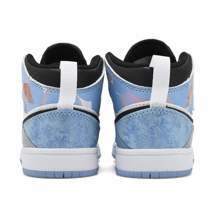 Kids Air Jordan 1 High  'White Triple Baby Blue'