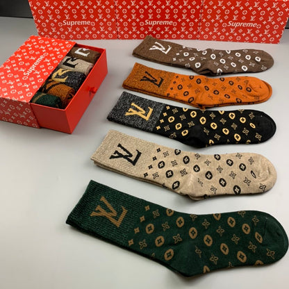 Louis Vuitton High Socks 5 Pack