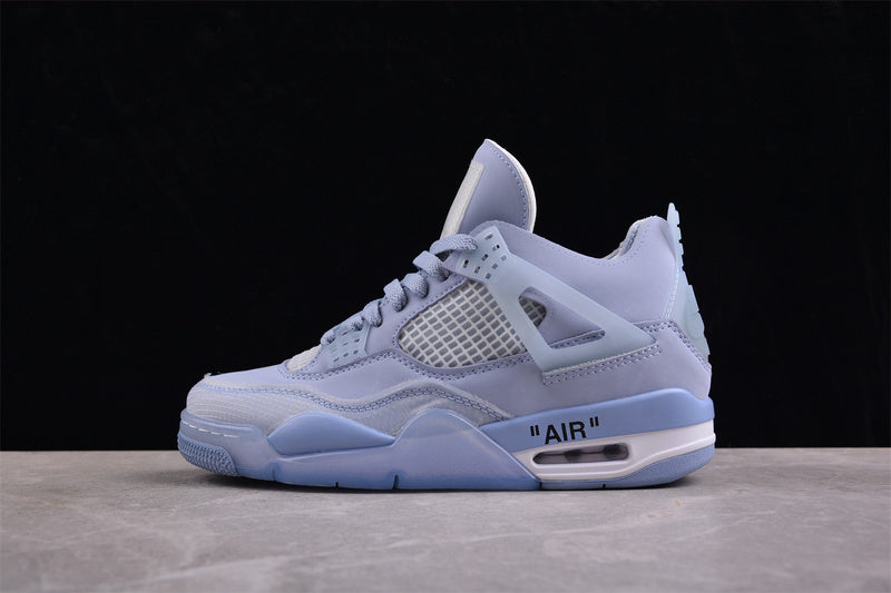 Air Jordan Retro 4 X Off White Cream Sail Ow Blue-White