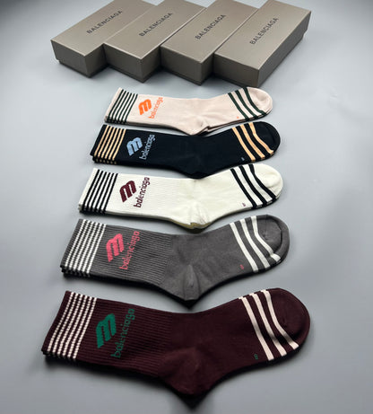 Balenciaga High Socks 5 Pack