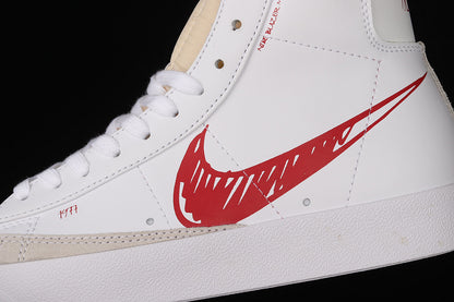 NK Blazer MID Zoom 77 Scribble White/Red-Sail