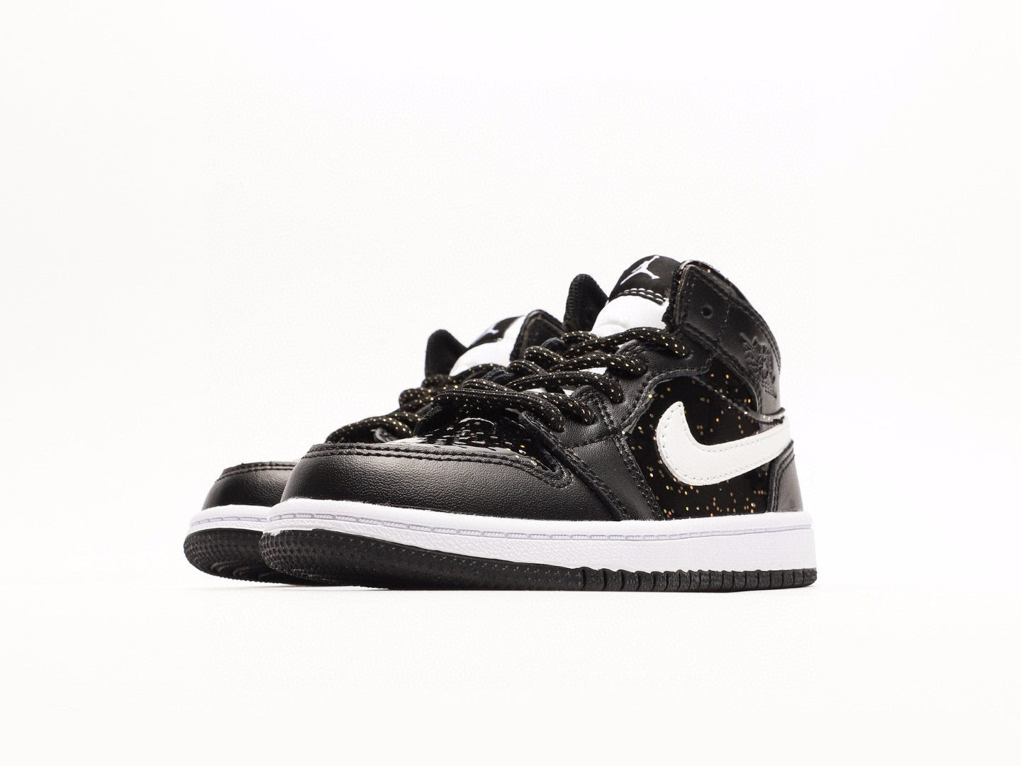 Kids Air Jordan 1 High  'Shiny Black White'