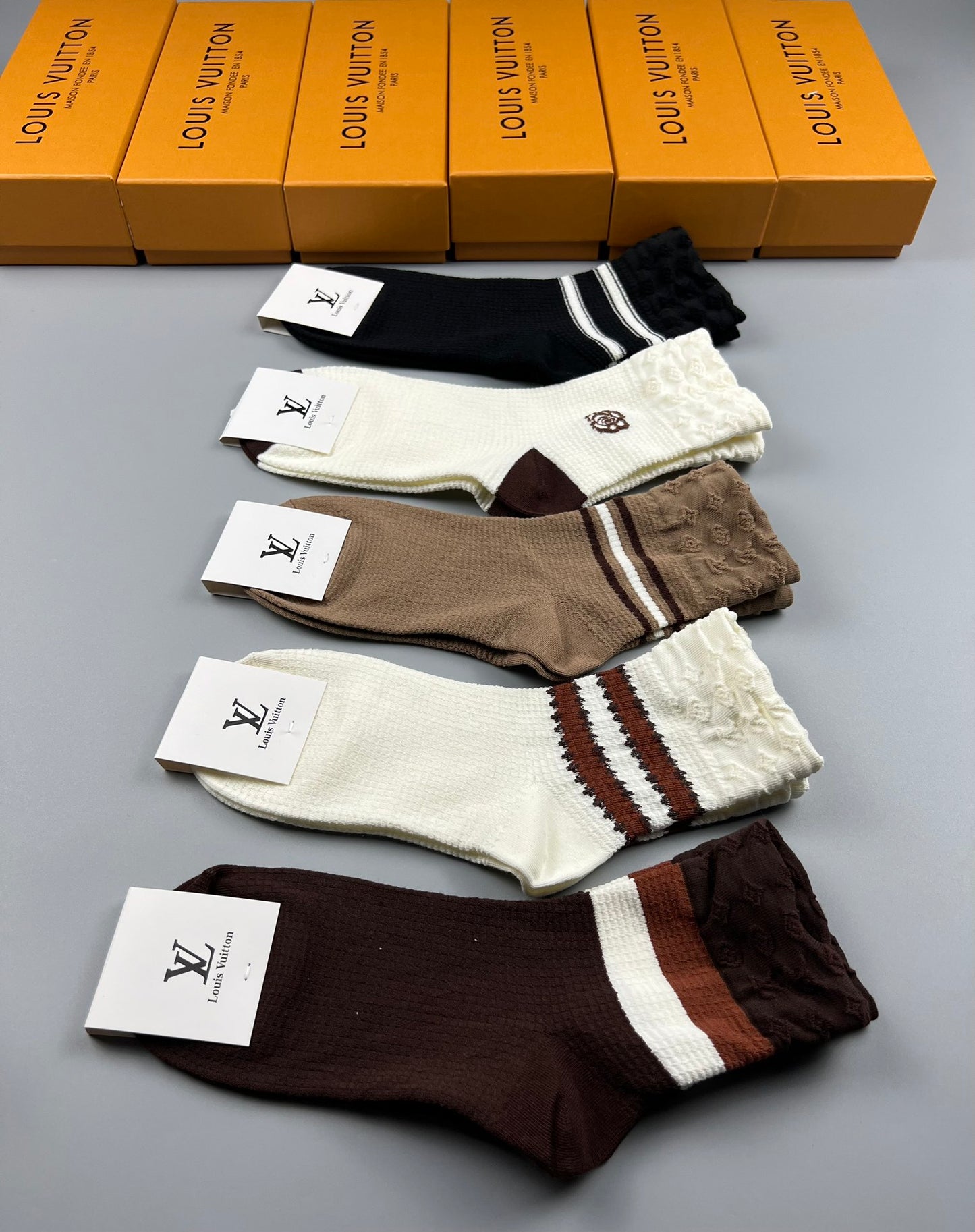 Louis Vuitton Low Socks 5 Pack