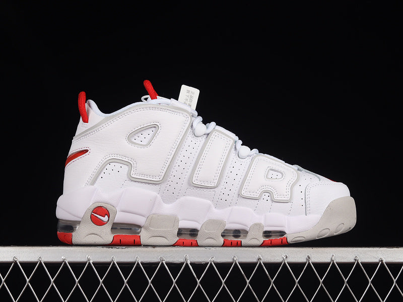 Air More Uptempo  White/Grey-University Red