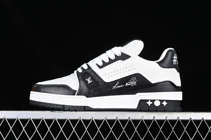 Louis Vuitton Trainer Low #54 Signature White Black