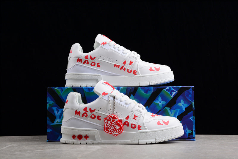 Louis Vuitton Trainer Made LV White Red