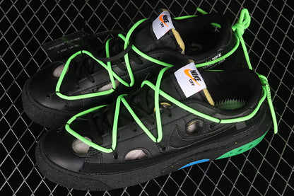 NK Blazer Low X Off White Black/Fluorescent Green