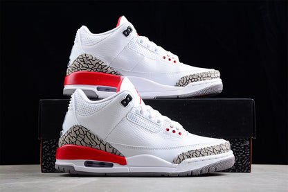 Air Jordan Retro 3 Hall Of Fame White/Cement Grey-Black-Fire Red