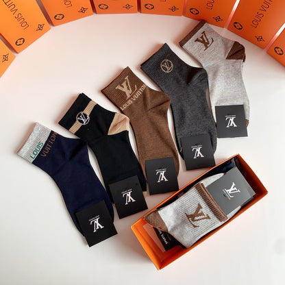 Louis Vuitton Low Socks 5 Pack