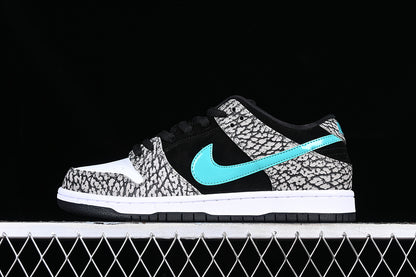 SB Dunk Low Pro Atmos Elephant Grey/Black/White-Clear Jade