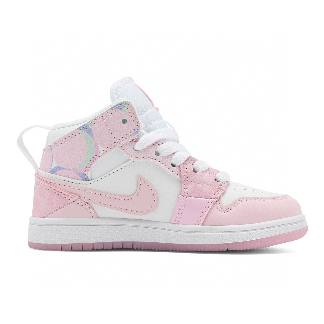 Kids Air Jordan 1 High  'White Triple Baby Pink'