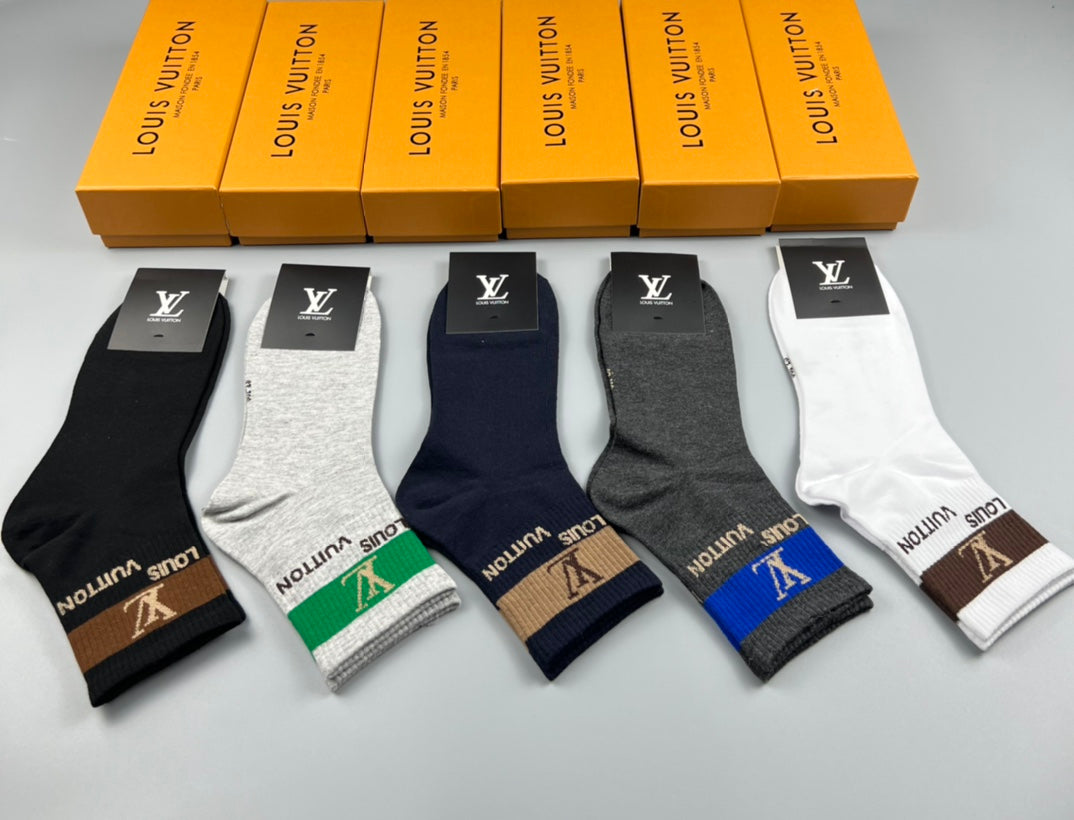 Louis Vuitton Low Socks 5 Pack