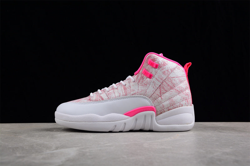 Air Jordan Retro 12 GS White/Artic Punch-Hyper Pink