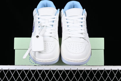 Off-White Out Of Office OOO Low Tops White Iridescent Blue