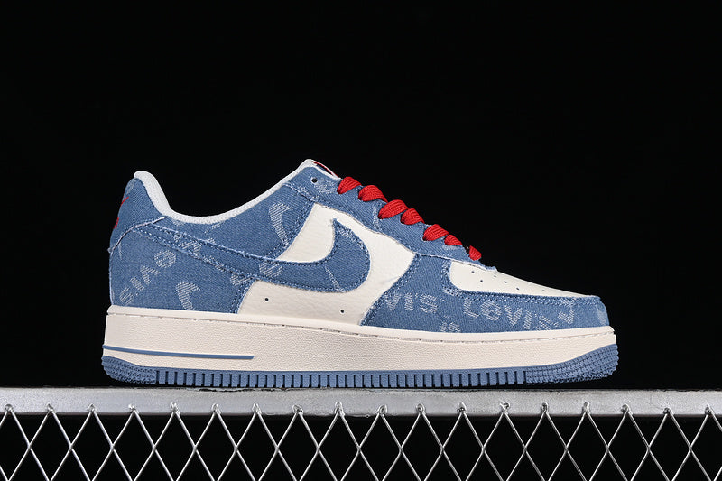 Air Force One Low X Levi's Blue Jeans-White