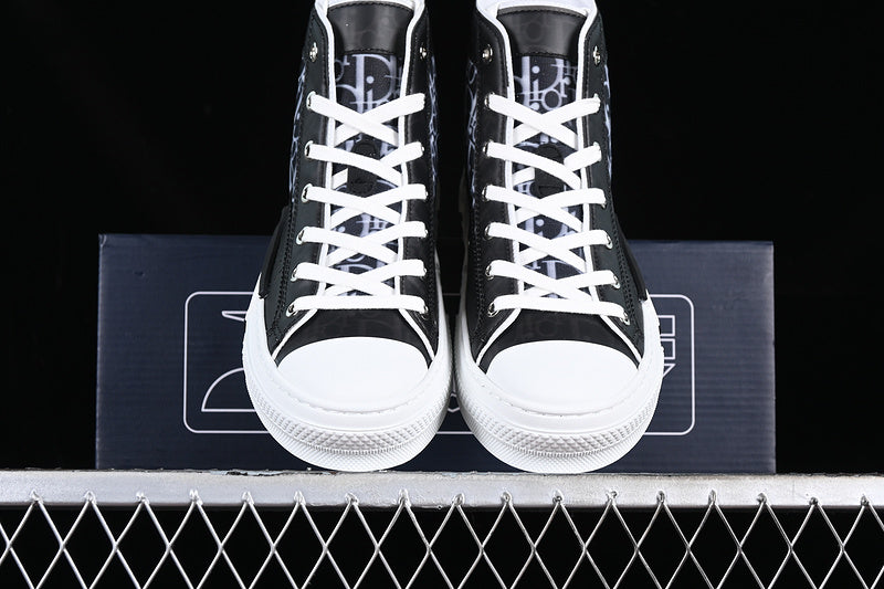 Dior Oblique Canvas B23 High-Top Sneaker  Black and White