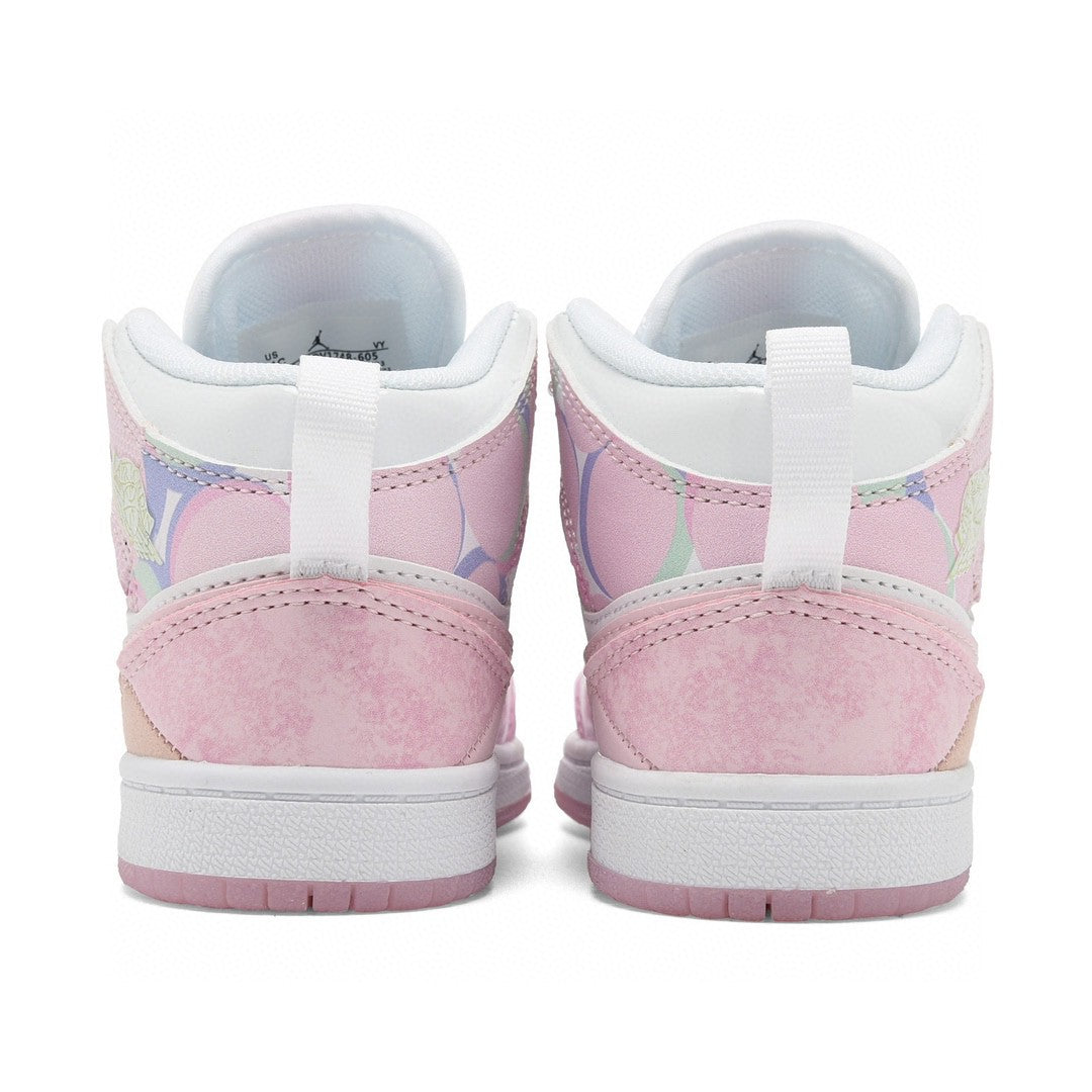 Kids Air Jordan 1 High  'White Triple Baby Pink'