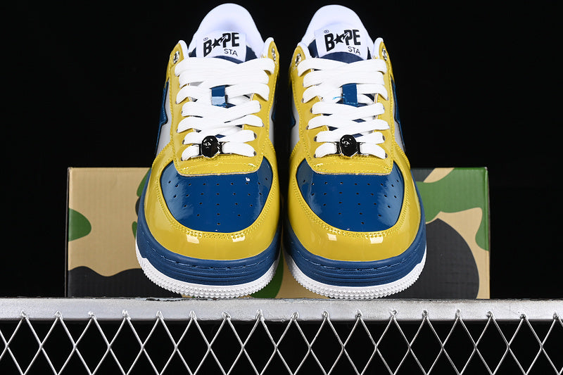 BAPE Bapesta #2 'White Yellow-Blue'