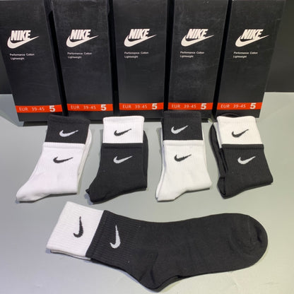 Nike High Socks 5 Pack Black-White