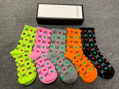 Gucci High Socks 5 Pack Multi Color