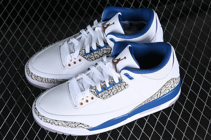 Air Jordan Retro 3 Washington Wizards White/True Blue-Cement Grey