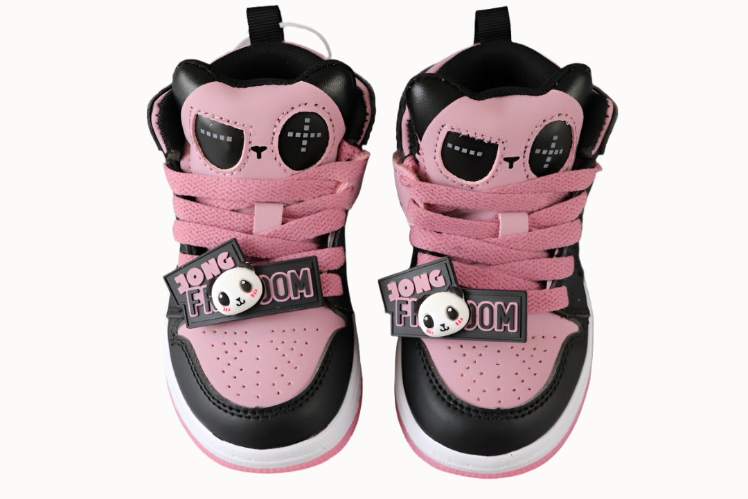 Kids Air Jordan 1 High  'Panda Black Pink'