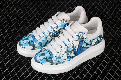 Alexander McQueen Sole White-Graffiti Blue