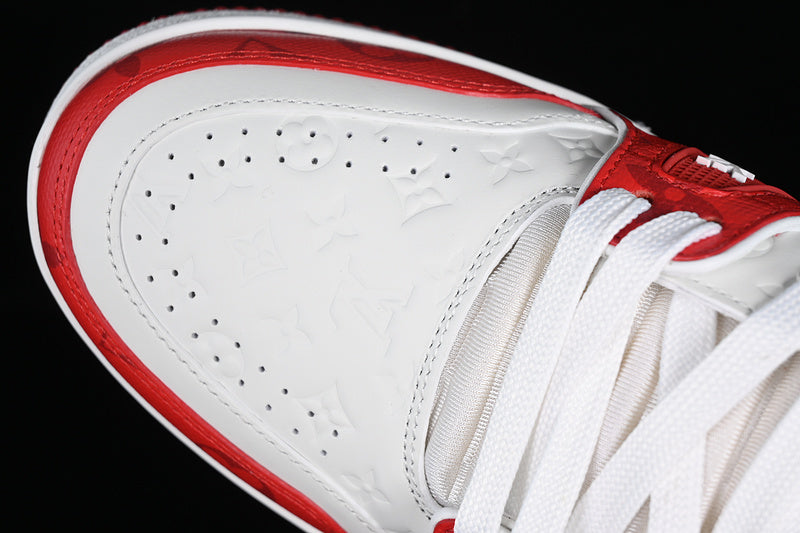 Louis Vuitton Trainer Low #54 Signature White Red