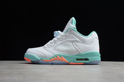 Air Jordan Retro 5 Low GS White/Light Agua