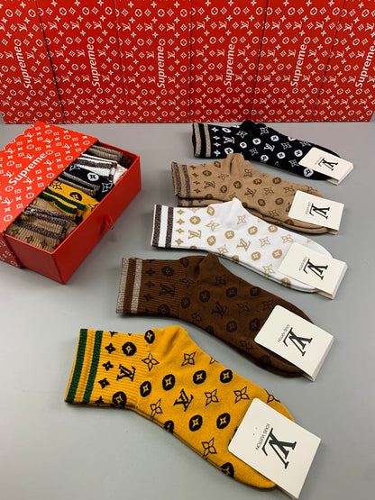 Louis Vuitton Mid Socks 5 Pack