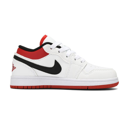 Kids Air Jordan 1 Low 'White Black University Red'