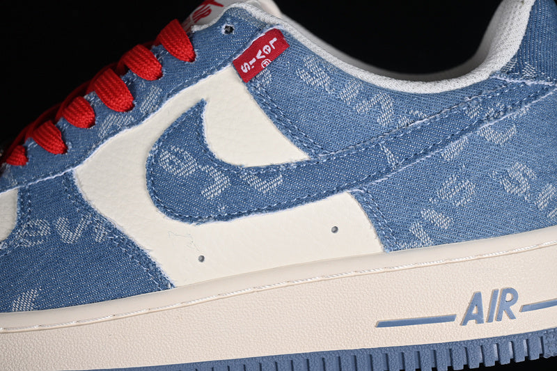 Air Force One Low X Levi's Blue Jeans-White