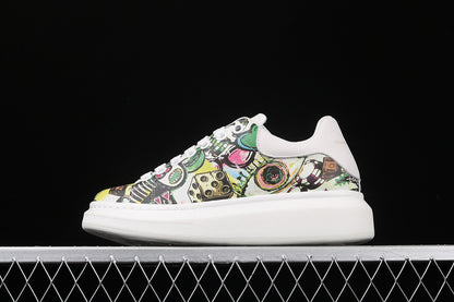 Alexander McQueen Sole White-Graffiti Multi-Color