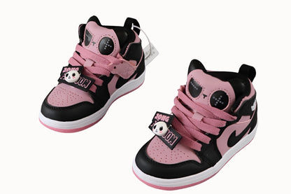 Kids Air Jordan 1 High  'Panda Black Pink'