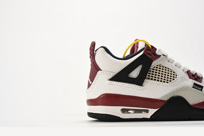 Kids Air Jordan Retro 4 'White and Burgundy'