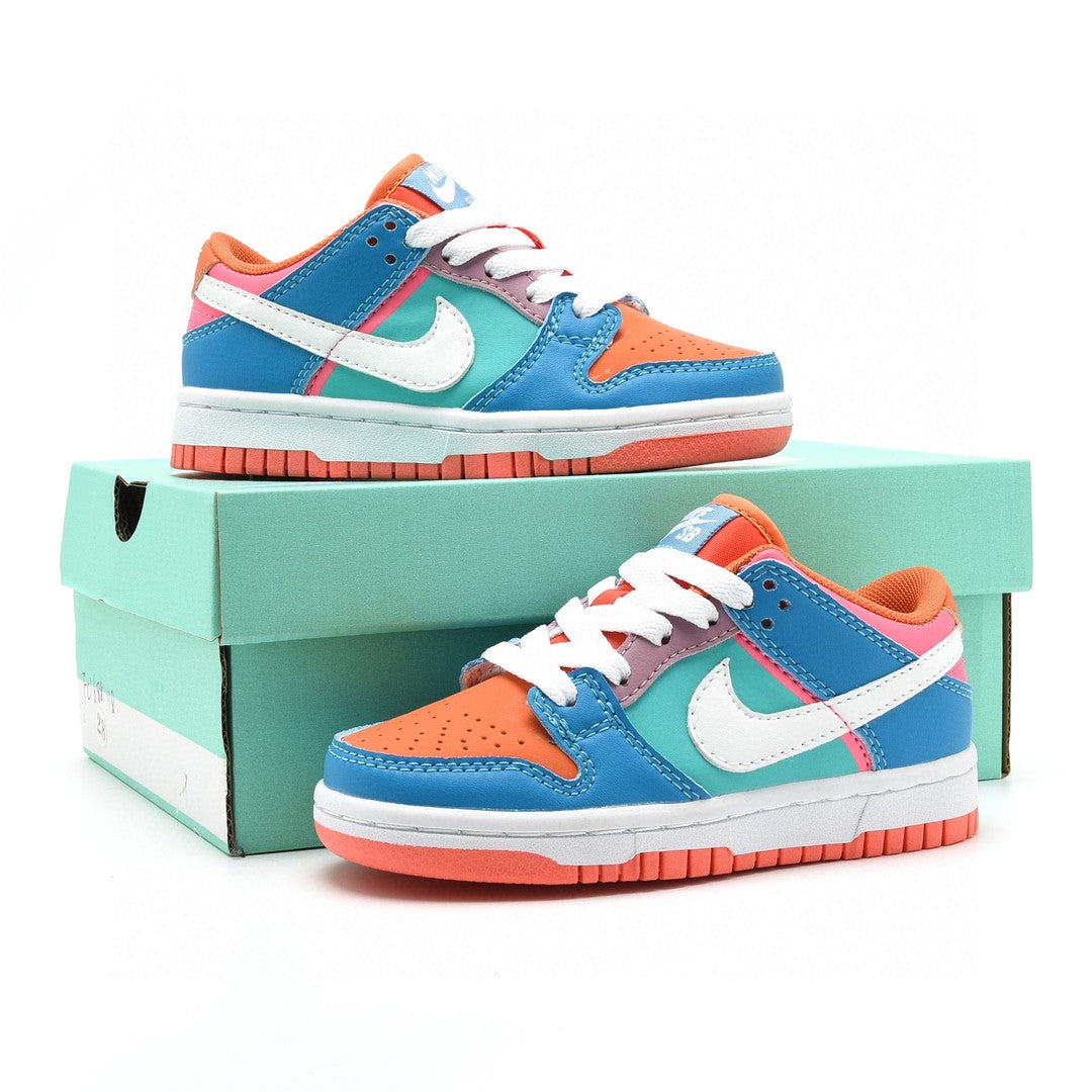 Kids Nike Dunk Low Orange Multi- Color