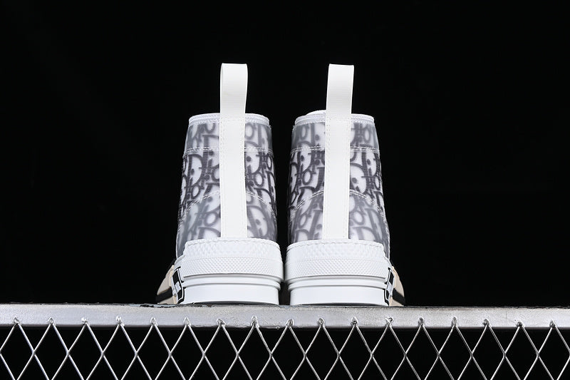 Dior Oblique Canvas B23 High-Top Sneaker  White and Black