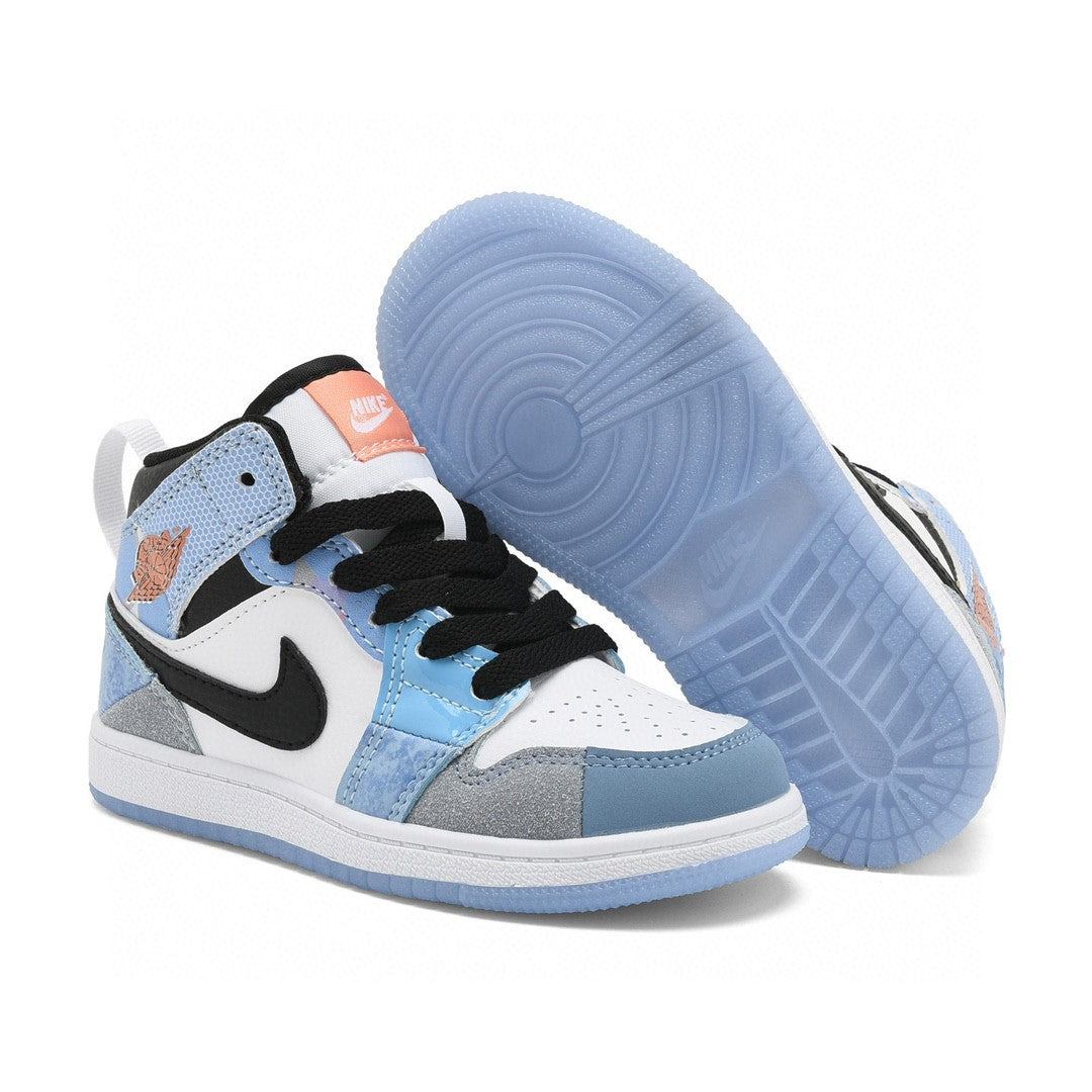 Kids Air Jordan 1 High  'White Triple Baby Blue'