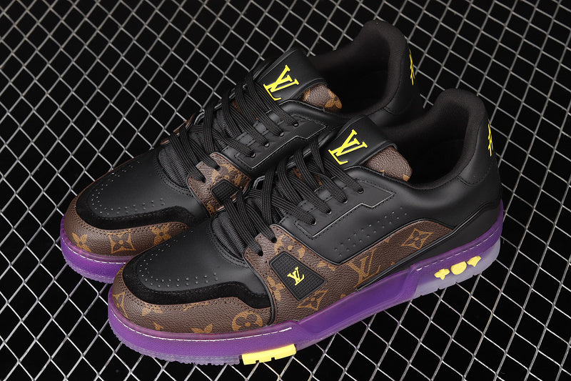 Louis Vuitton Trainer Low #54 Signature Black  Purple Brown