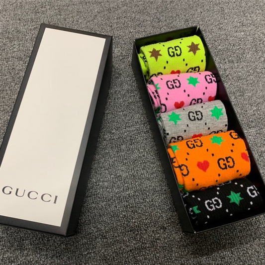 Gucci High Socks 5 Pack Multi Color