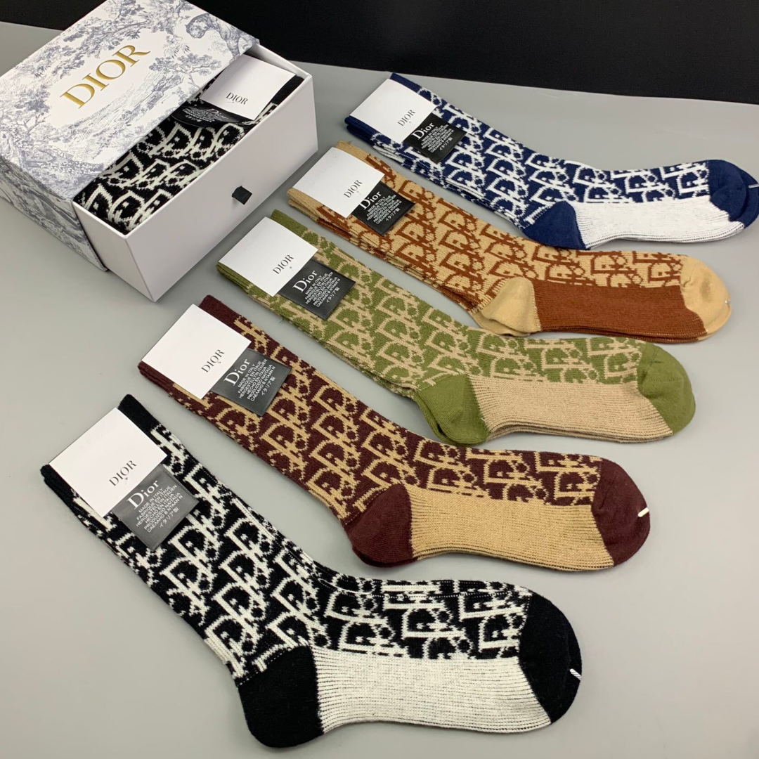 Christian Dior High Socks 5 Pack