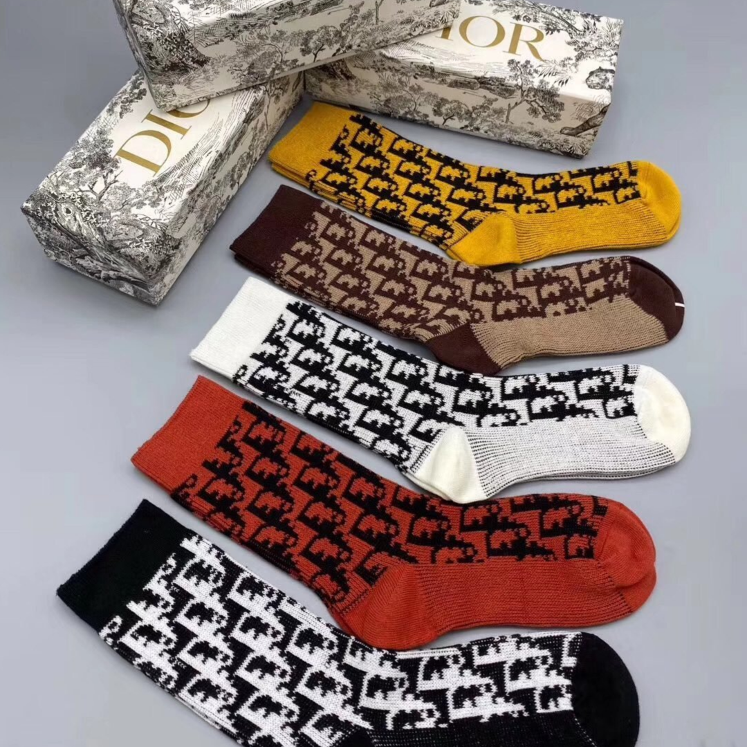 Christian Dior High Socks 5 Pack