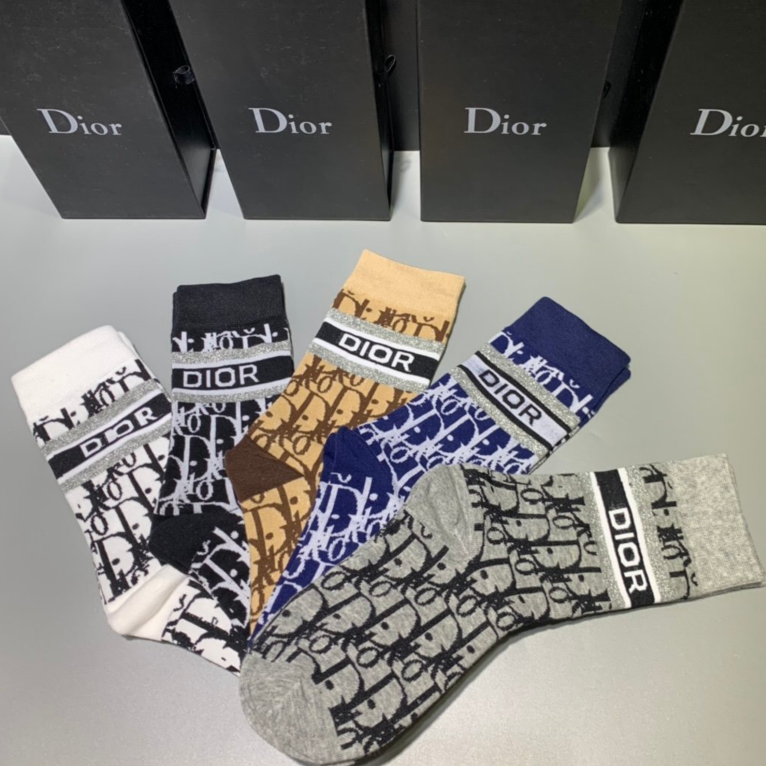 Christian Dior High Socks 5 Pack