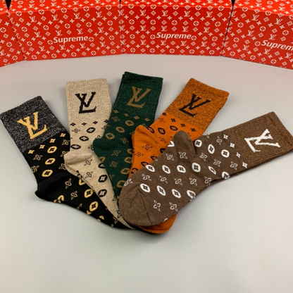 Louis Vuitton High Socks 5 Pack