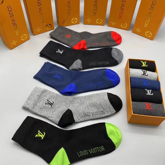 Louis Vuitton Mid Socks 5 Pack