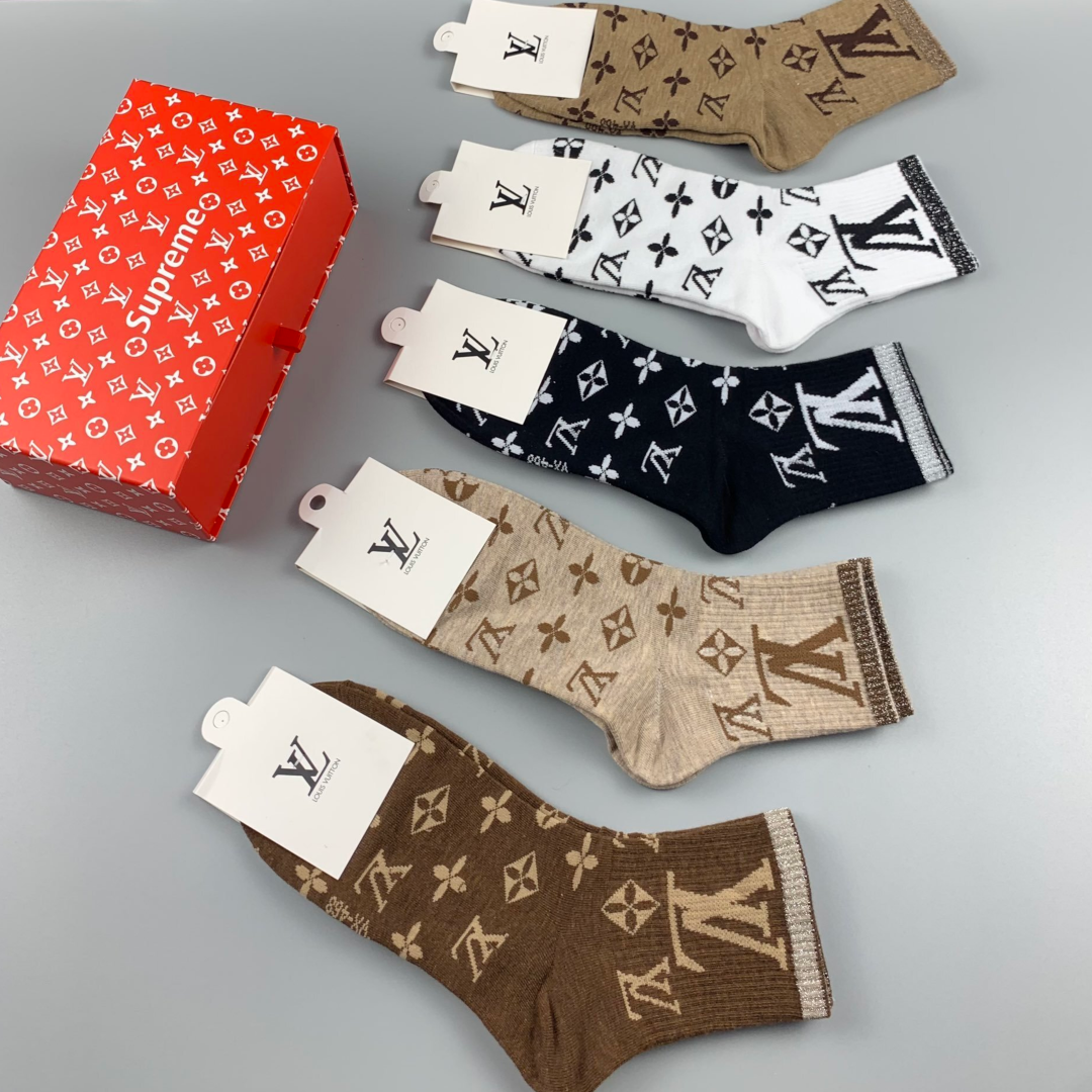 Louis Vuitton Mid Socks 5 Pack