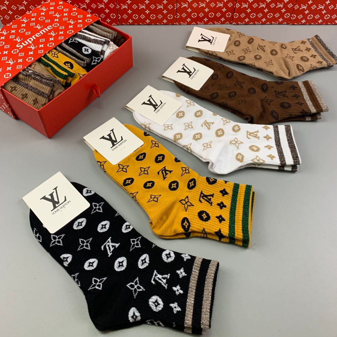 Louis Vuitton Mid Socks 5 Pack