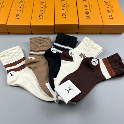 Louis Vuitton Low Socks 5 Pack